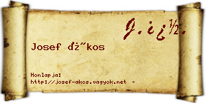 Josef Ákos névjegykártya